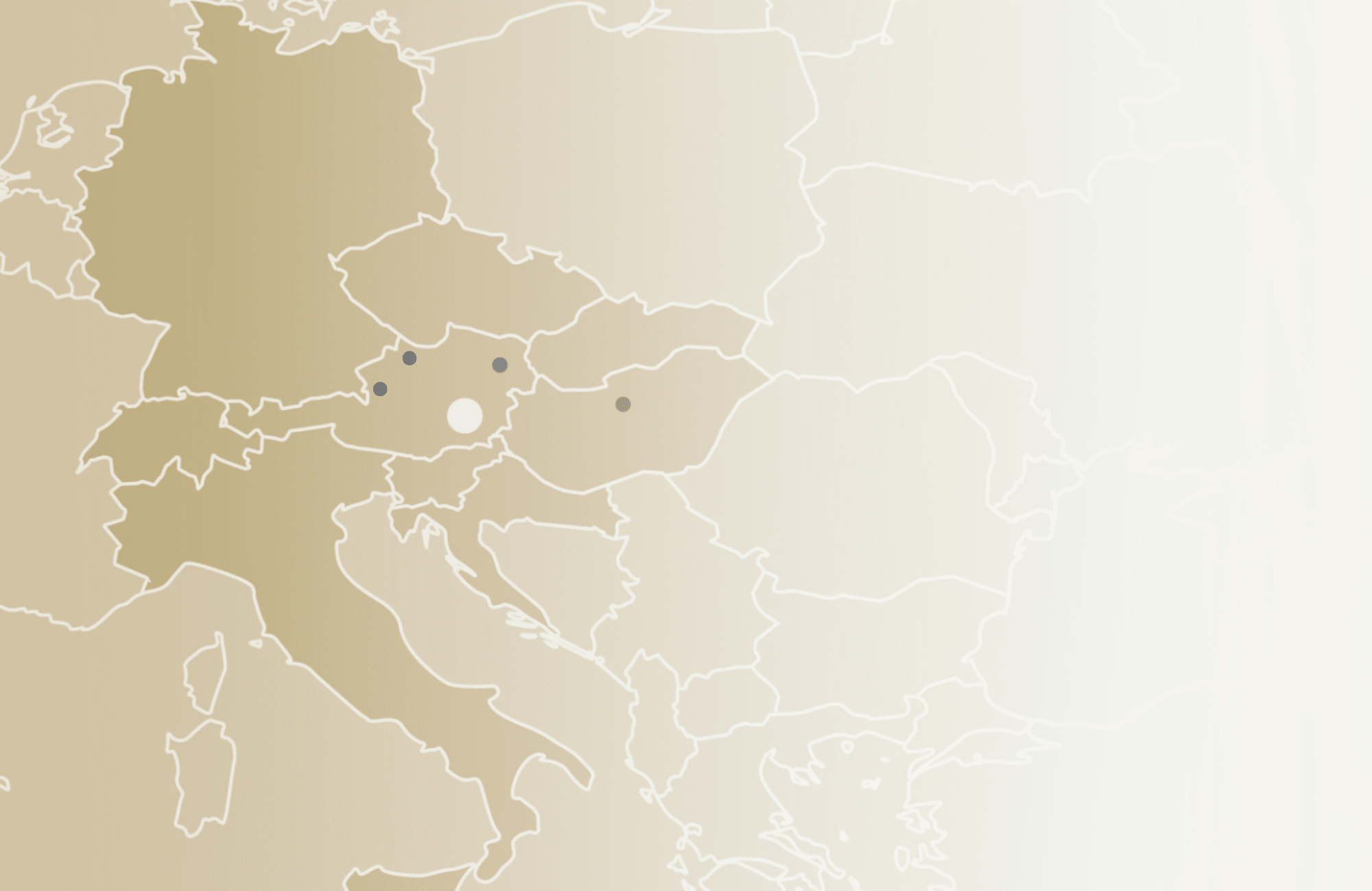 Europa-Landkarte mit Schwerpunkt auf Mitteleuropa