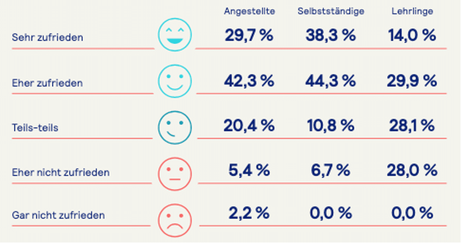 MiV Blog I Grafik Zufriedenheit nach Tätigkeit